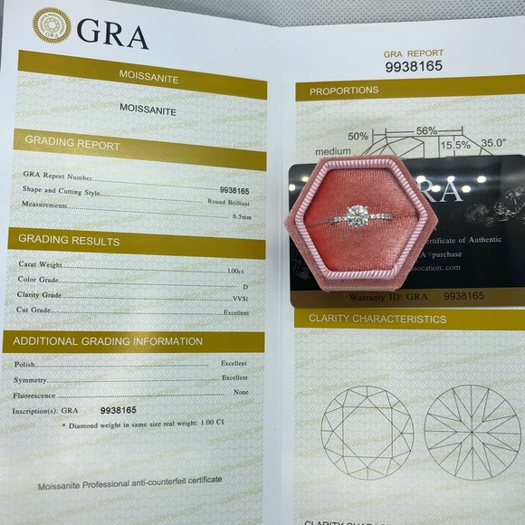 1ct moissanite ring with Certificate - Picture 12 of 16